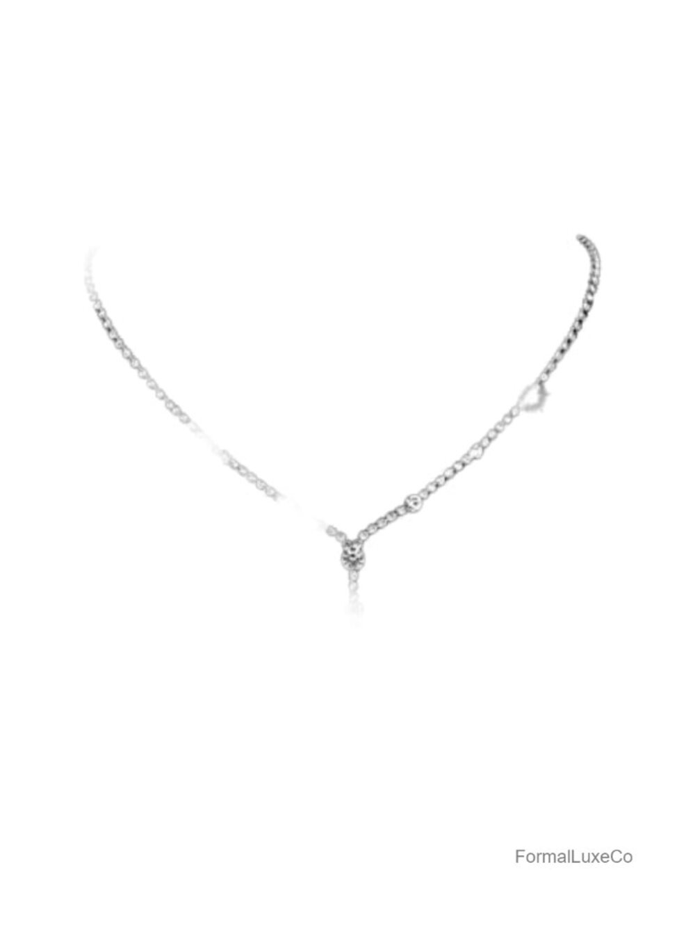 Silver Crystal Rhinestone Bridal Jewelry Set Necklace Earrings Party Prom